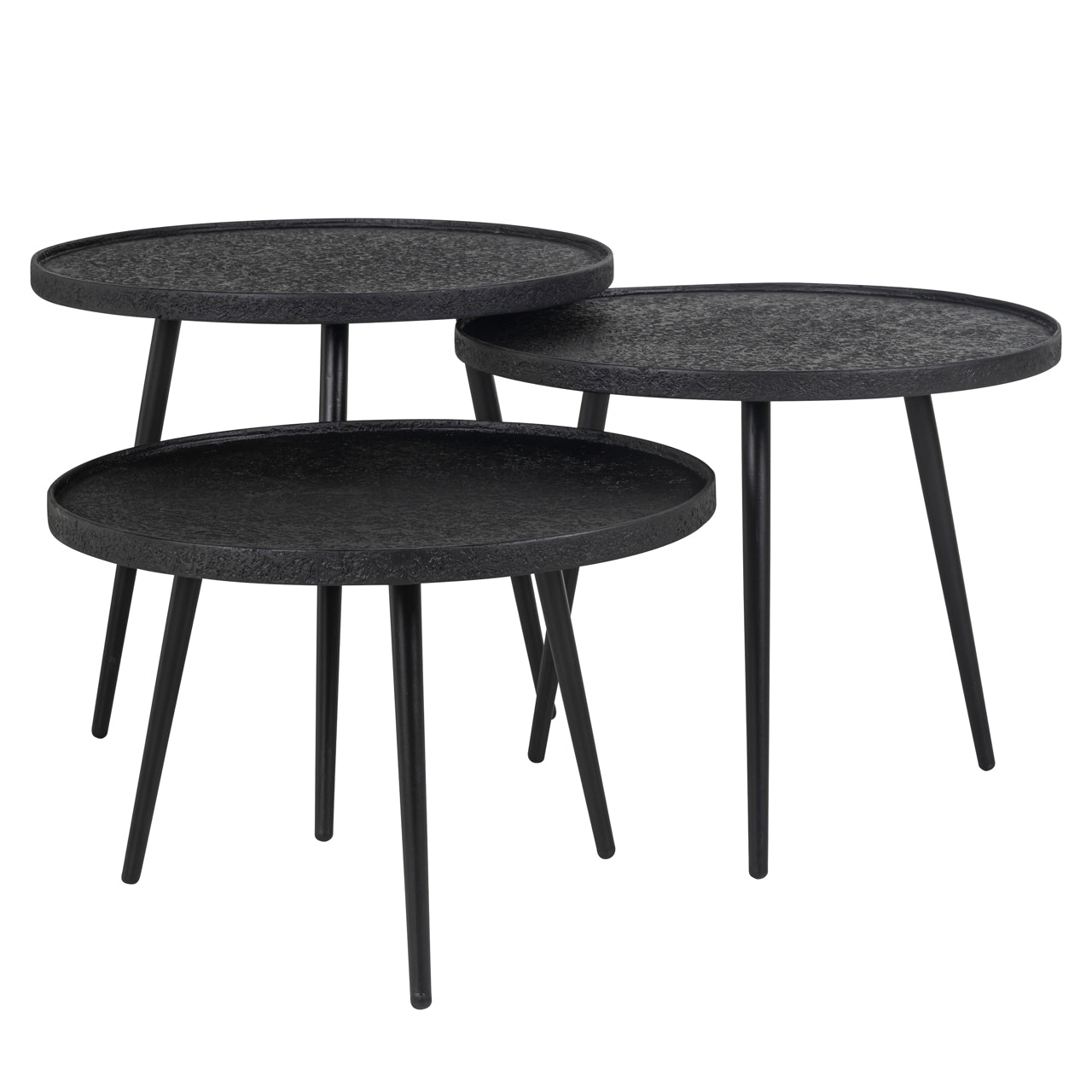 Richmond Interiors Oxford Set of 3 Coffee Table in Black  Nicholas John Interiors