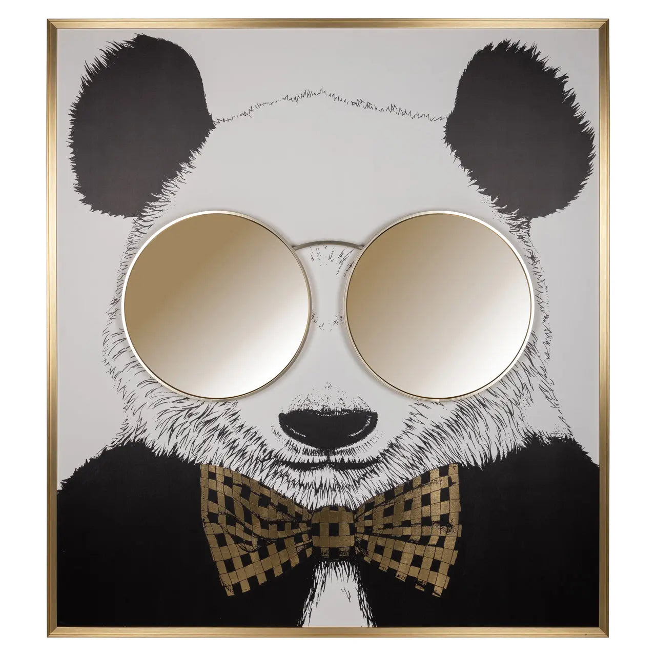 Richmond Interiors Panda Black/Gold Wall Art   Nicholas John Interiors