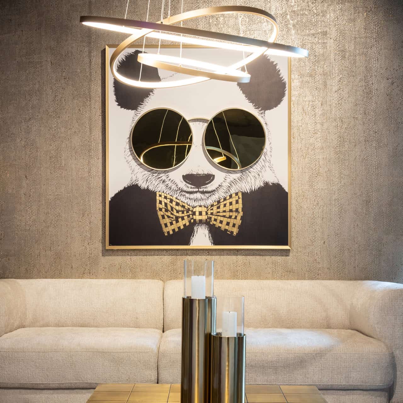 Richmond Interiors Panda Black/Gold Wall Art   Nicholas John Interiors