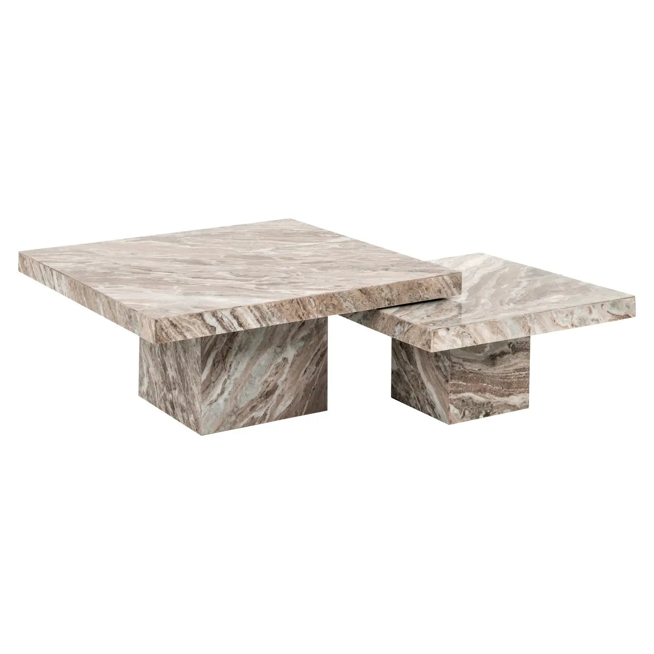 Richmond Interiors Rashford Set of 2 Coffee Table in Stone   Nicholas John Interiors