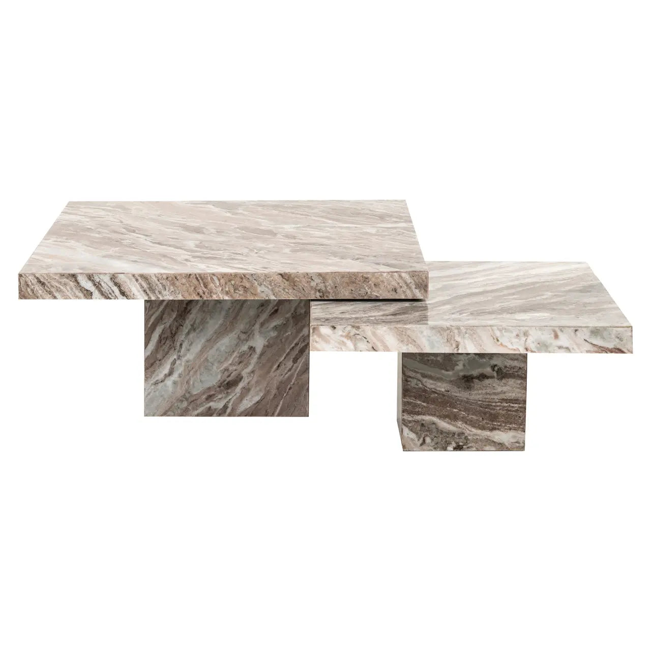 Richmond Interiors Rashford Set of 2 Coffee Table in Stone   Nicholas John Interiors