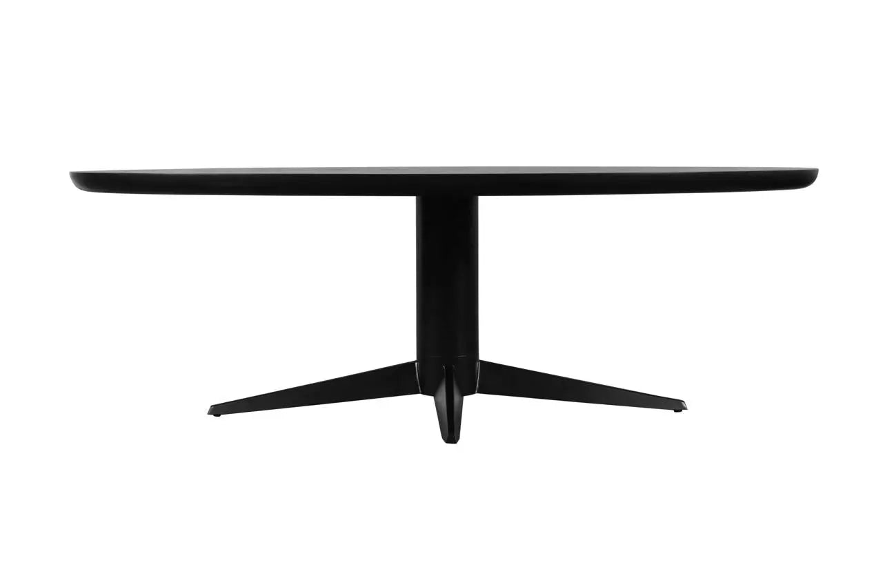 Richmond Interiors Rayford Black Oval 230cm Dining Table   Nicholas John Interiors