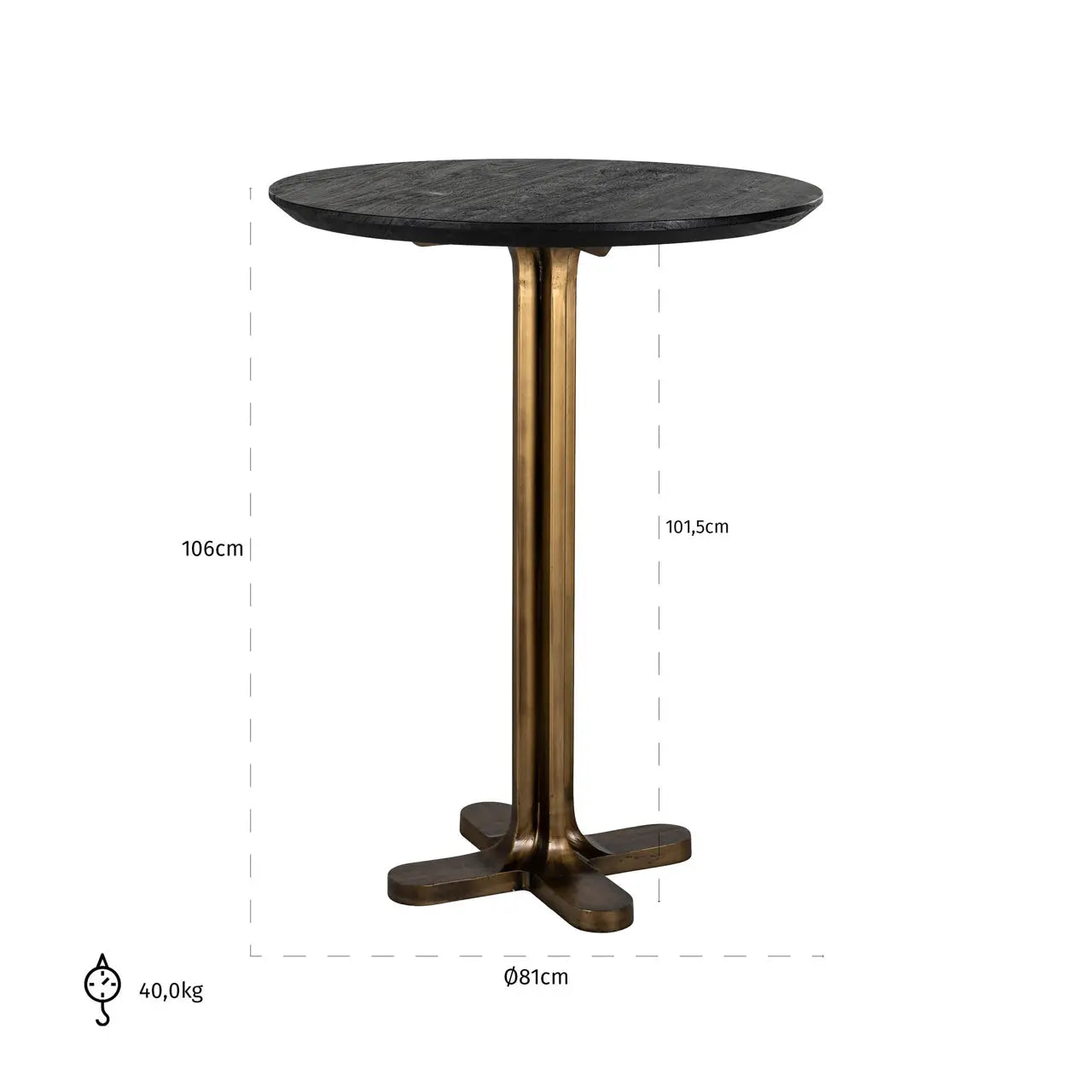 Richmond Interiors Revelin Bar Table in Black/Gold   Nicholas John Interiors