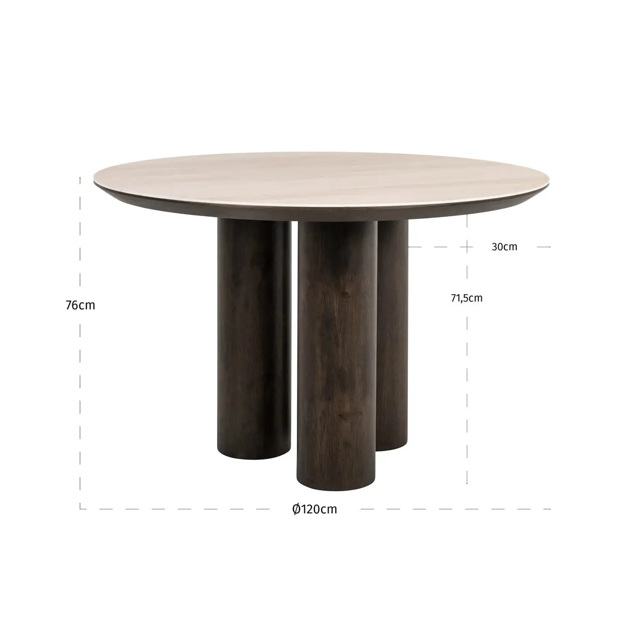 Richmond Interiors Ritz 120cm Dining Table in Brown   Nicholas John Interiors