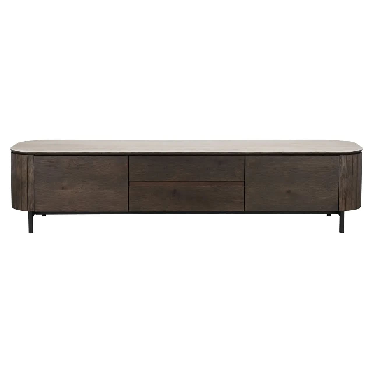 Richmond Interiors Ritz 2 Doors 1 Drawer TV Cabinet in Brown   Nicholas John Interiors