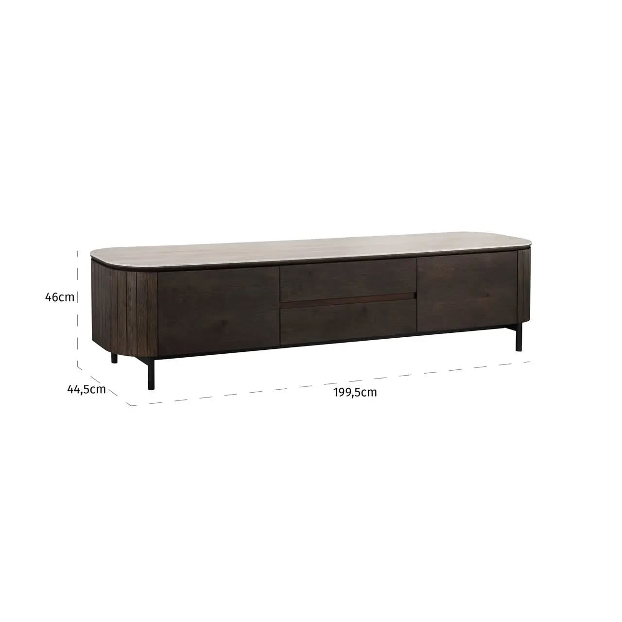 Richmond Interiors Ritz 2 Doors 1 Drawer TV Cabinet in Brown   Nicholas John Interiors
