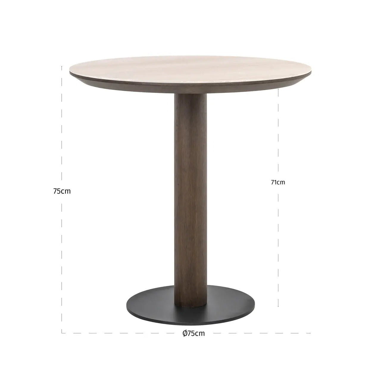 Richmond Interiors Ritz Bistro Table in Brown 75cm   Nicholas John Interiors