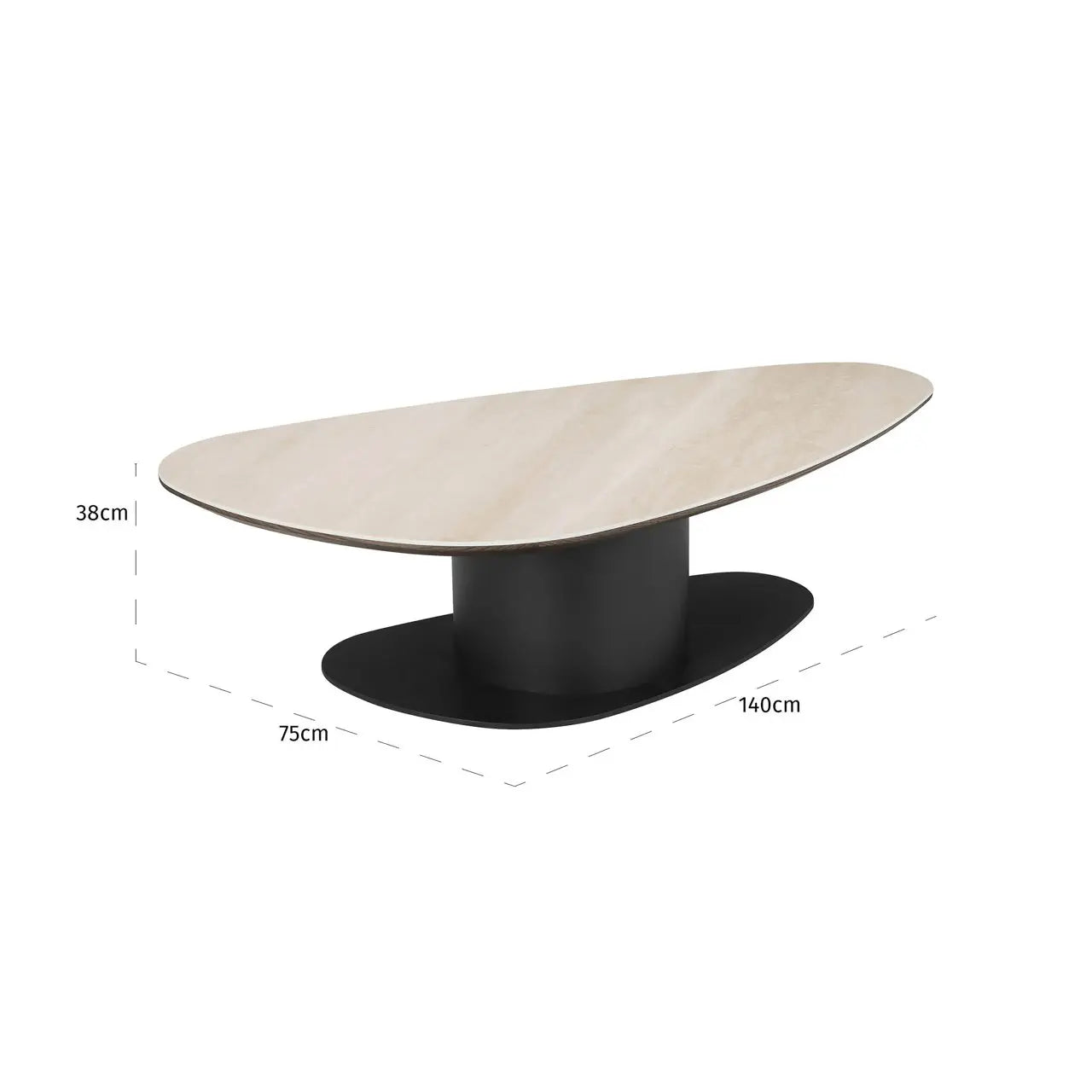 Richmond Interiors Ritz Coffee Table in Beige with Travertine Top   Nicholas John Interiors