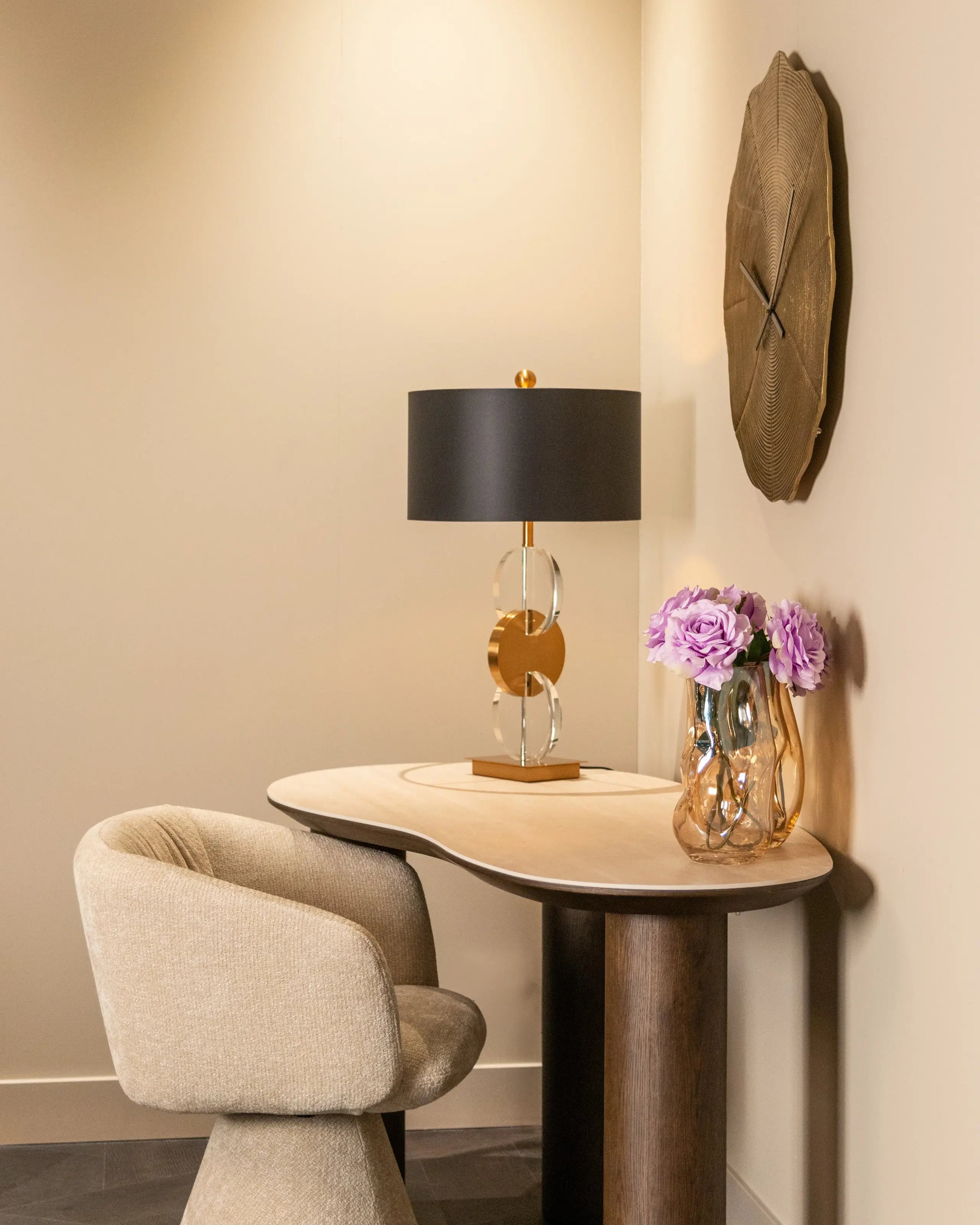 Richmond Interiors Ritz Desk in Beige – Modern Sculptural Home Office Desk   Nicholas John Interiors