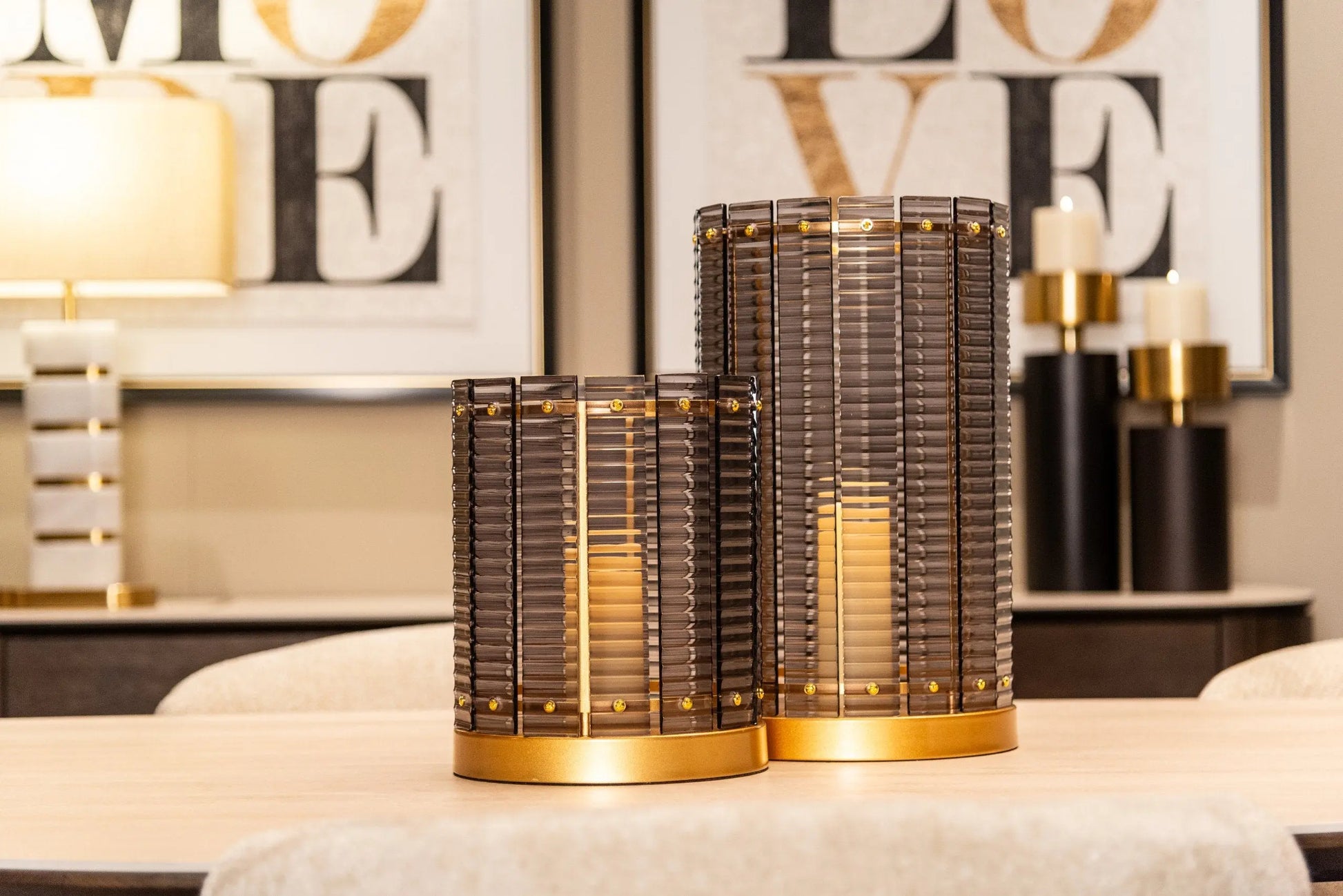 Richmond Interiors Ritz Pebble 220cm Dining Table in Beige – Sculptural Modern Dining Table   Nicholas John Interiors