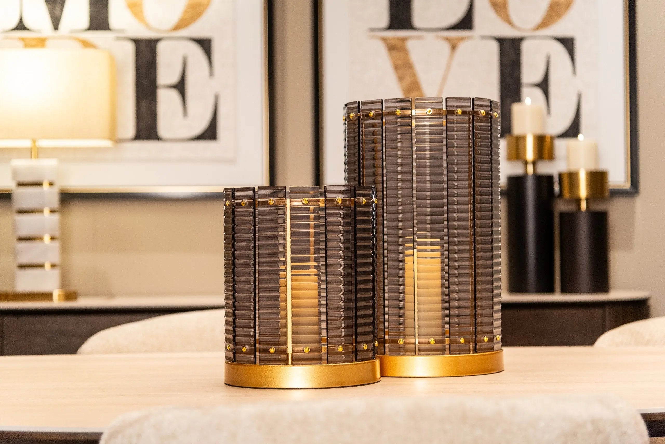 Richmond Interiors Ritz Pebble 220cm Dining Table in Beige – Sculptural Modern Dining Table   Nicholas John Interiors