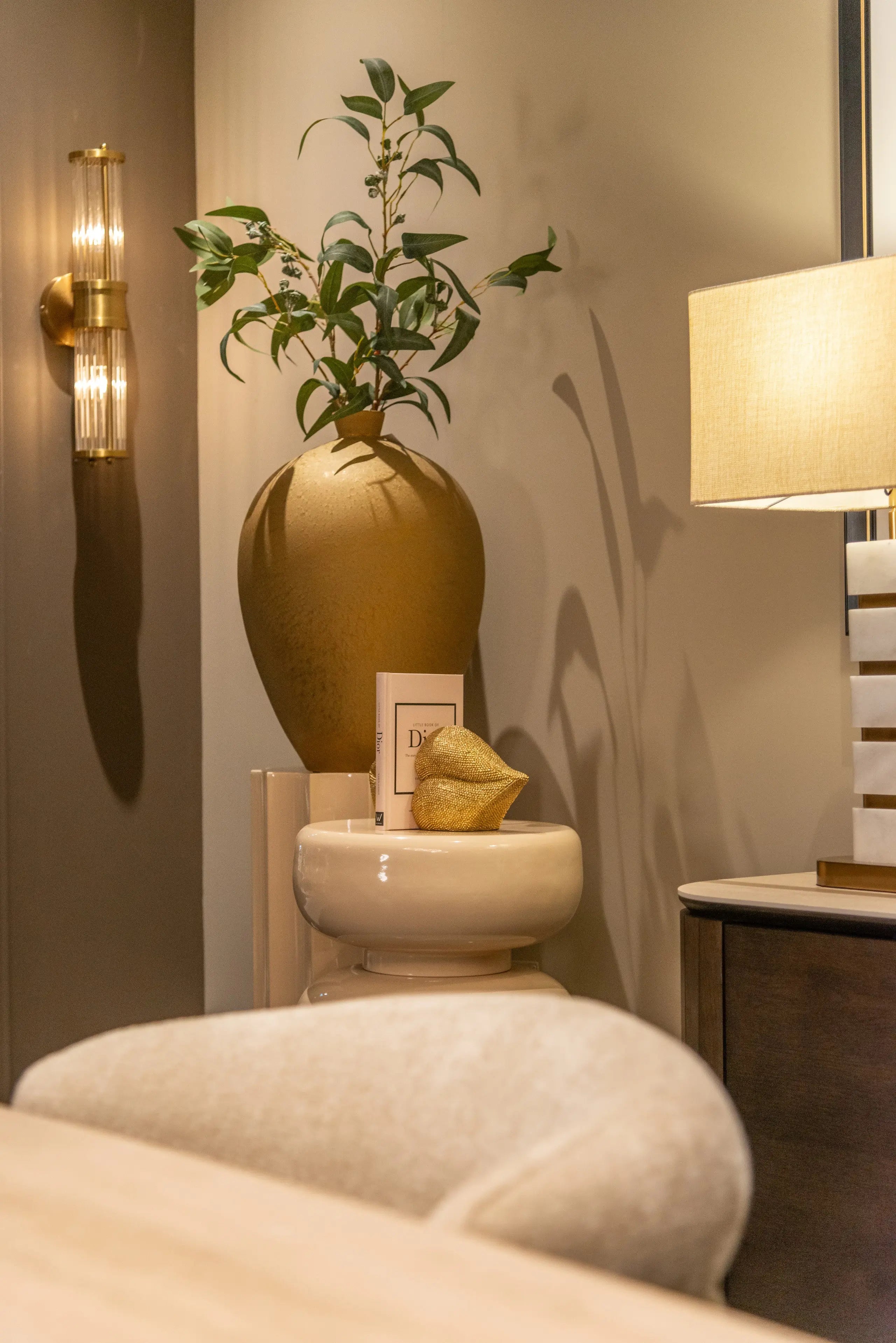 Richmond Interiors Ritz Pebble 220cm Dining Table in Beige – Sculptural Modern Dining Table   Nicholas John Interiors