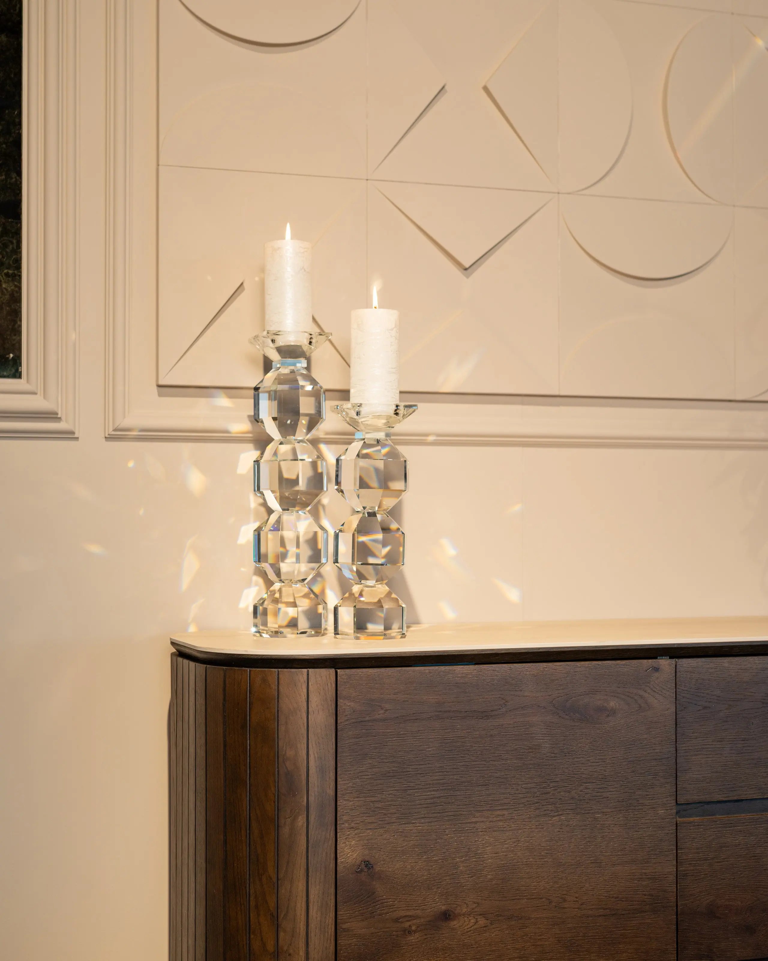 Richmond Interiors Ritz Sideboard in Brown – 2 Door 3 Drawer Cabinet with Travertine Top   Nicholas John Interiors