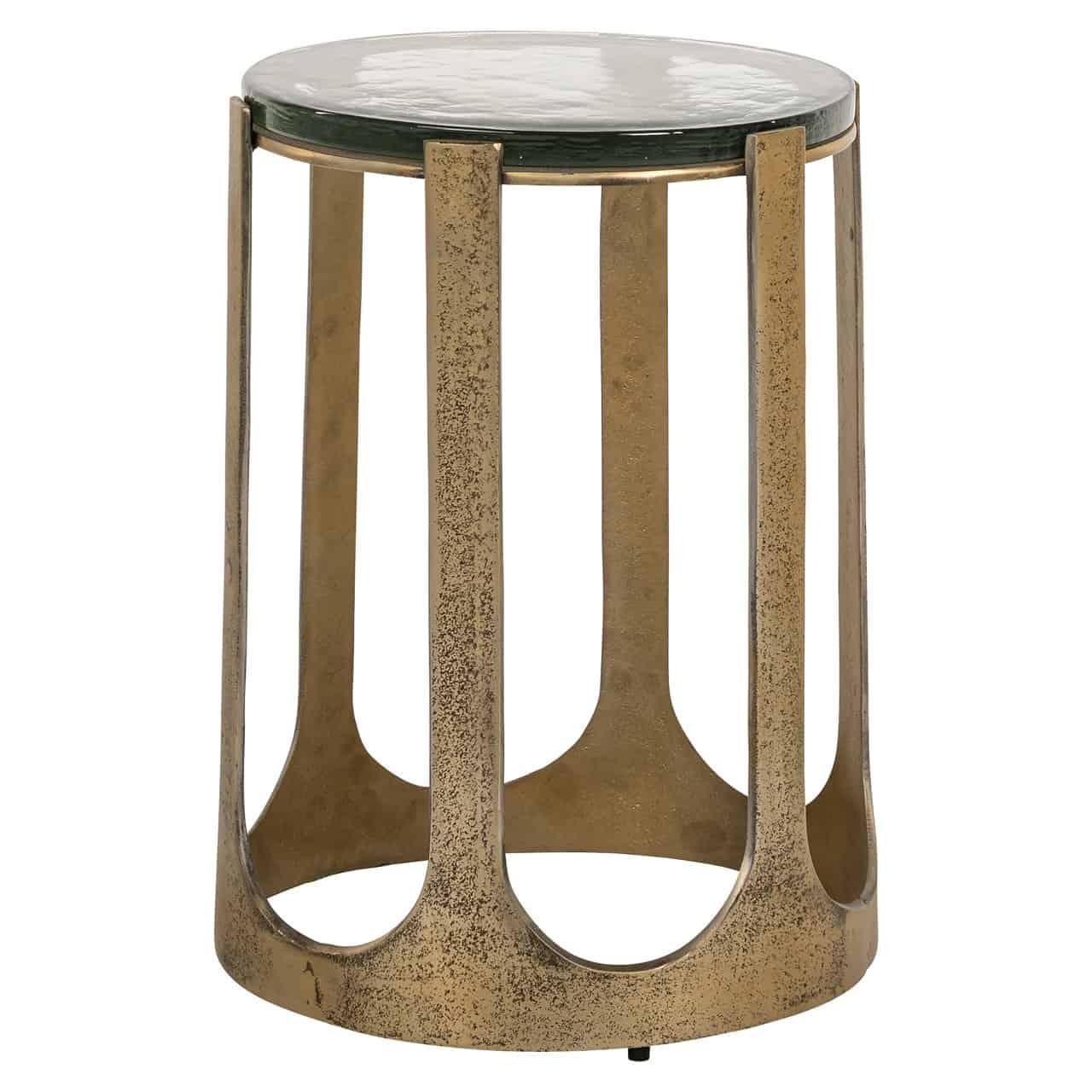 Richmond Interiors Rixo Gold End Table   Nicholas John Interiors