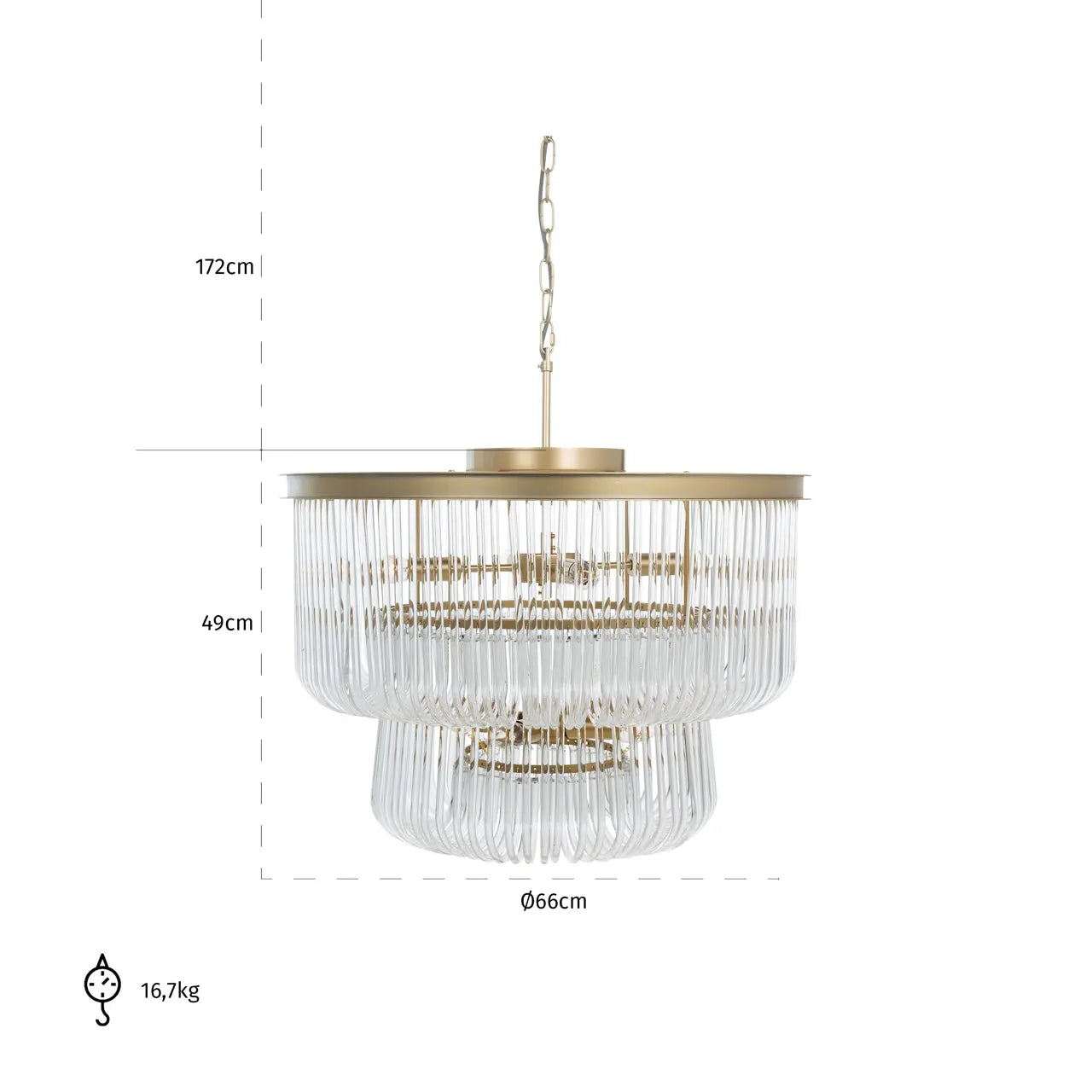 Richmond Interiors Romy Chandelier in Brushed Gold  Nicholas John Interiors