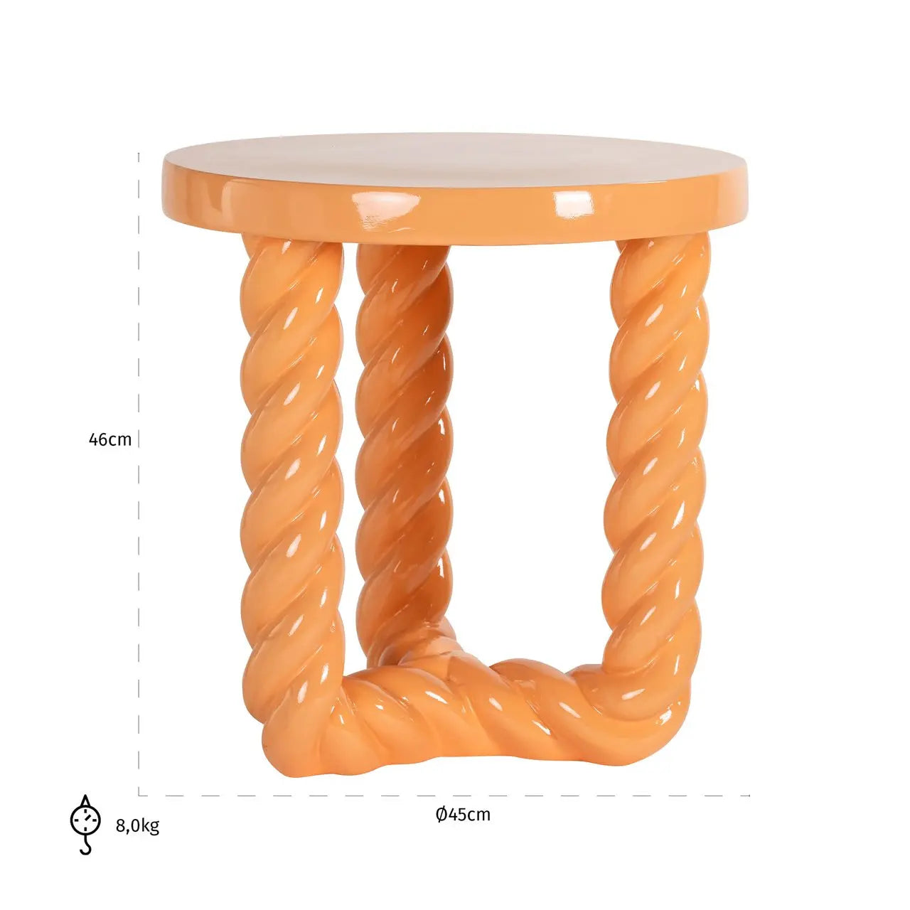 Richmond Interiors Rosly Orange End Table   Nicholas John Interiors