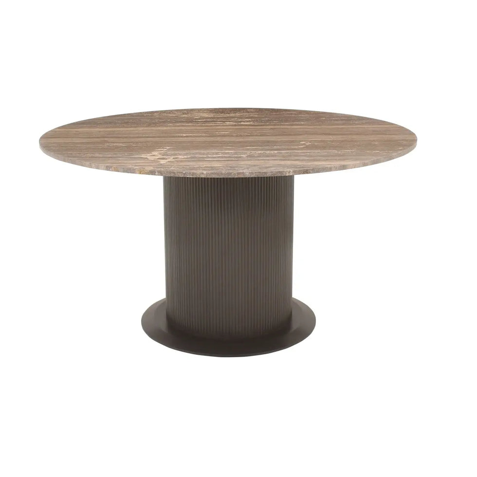 Richmond Interiors Russo Brown 140cm Dining Table | Luxury Round Table ...