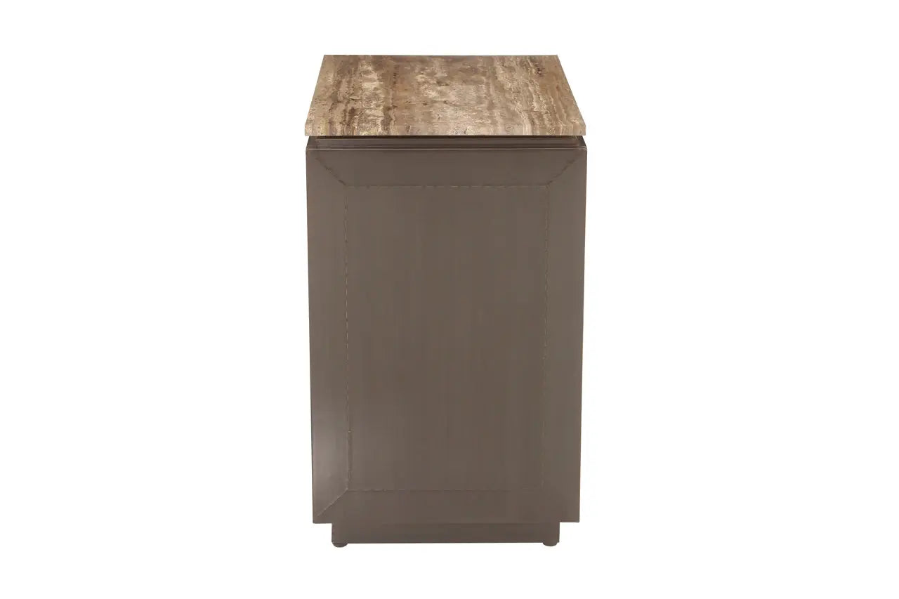 Richmond Interiors Russo Brown 3-Drawers Nightstand   Nicholas John Interiors