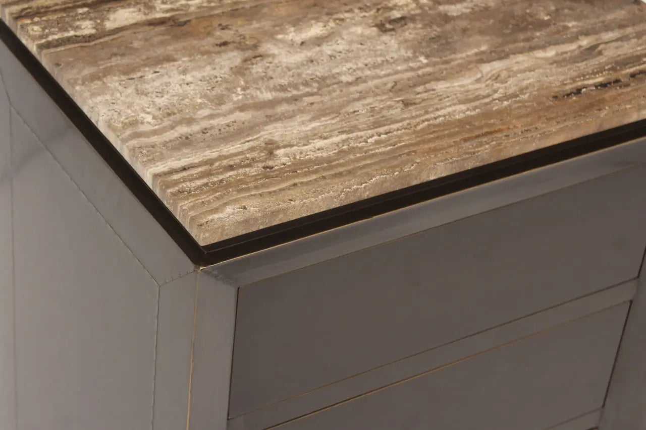 Richmond Interiors Russo Brown 3-Drawers Nightstand   Nicholas John Interiors