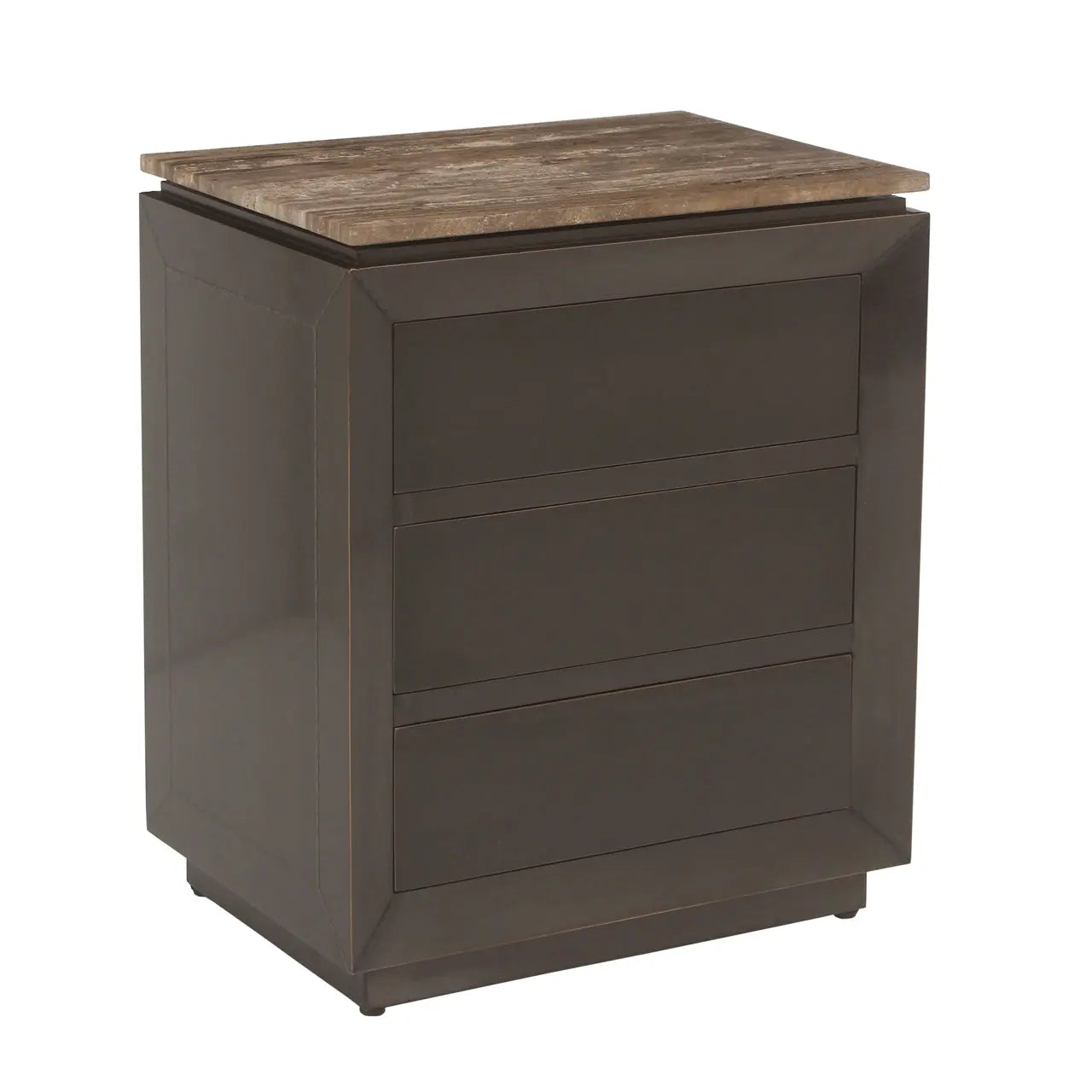 Richmond Interiors Russo Brown 3-Drawers Nightstand   Nicholas John Interiors