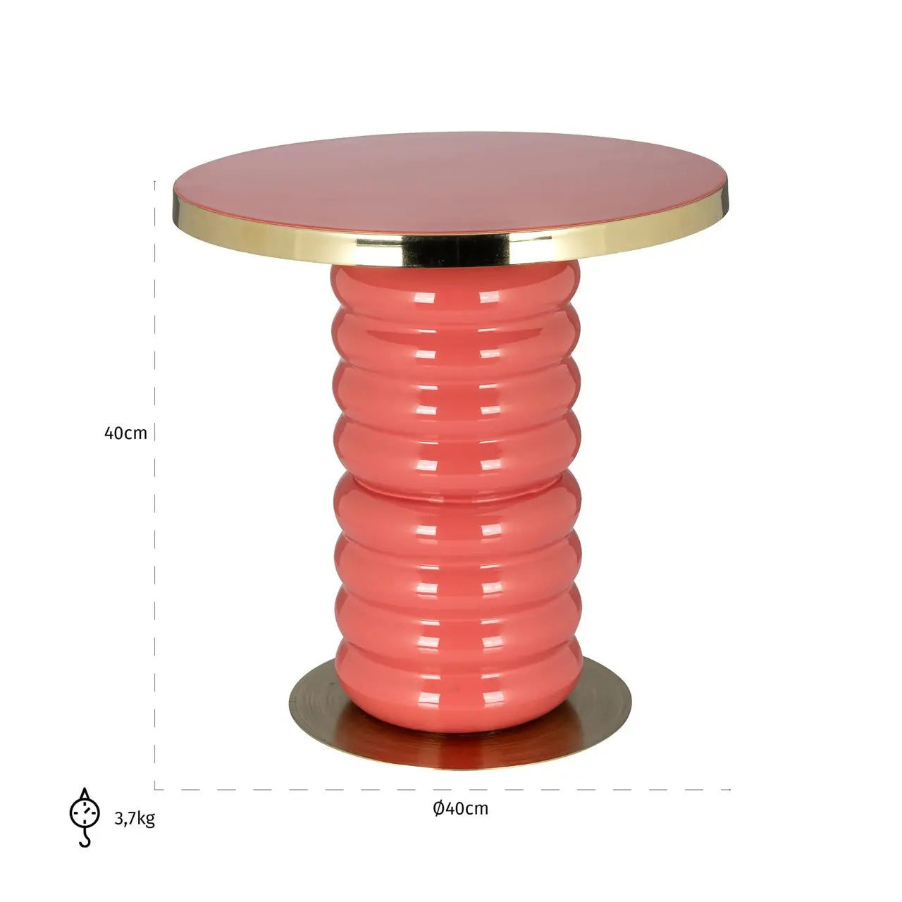 Richmond Interiors Shirin Side Table – Luxury Pink & Gold Accent   Nicholas John Interiors