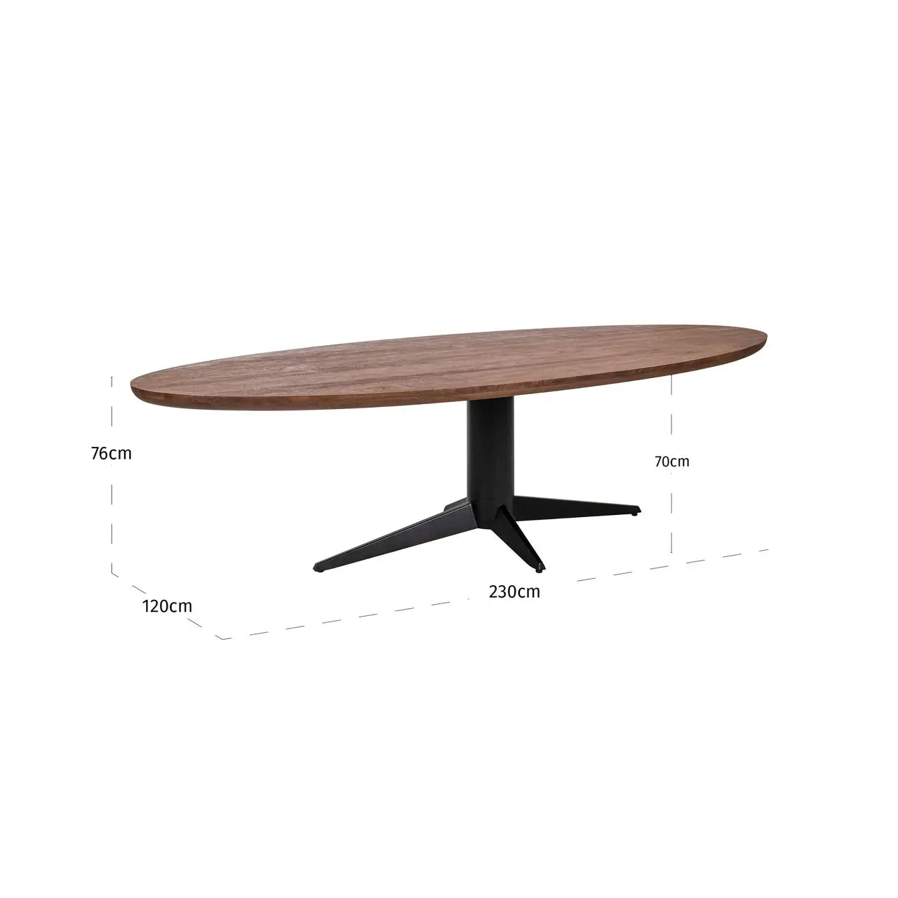 Richmond Interiors Stafford Spicebrown Oval 280cm Dining Table   Nicholas John Interiors