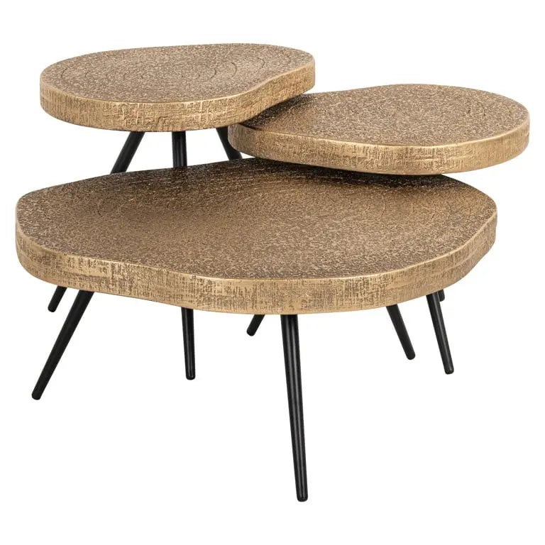 Richmond Interiors Symba Set of 3 Coffee Table in Bronze  Nicholas John Interiors