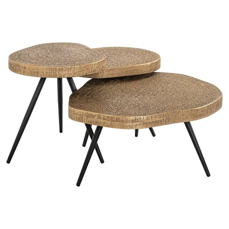Richmond Interiors Symba Set of 3 Coffee Table in Bronze  Nicholas John Interiors