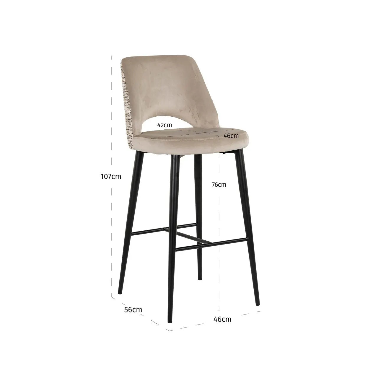 Richmond Interiors Tabitha Bar Stool in Trendy Nature   Nicholas John Interiors