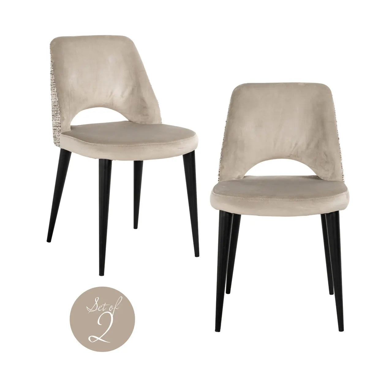 Richmond Interiors Tabitha Chair in Natural and Quartz Khaki Set of 2   Nicholas John Interiors