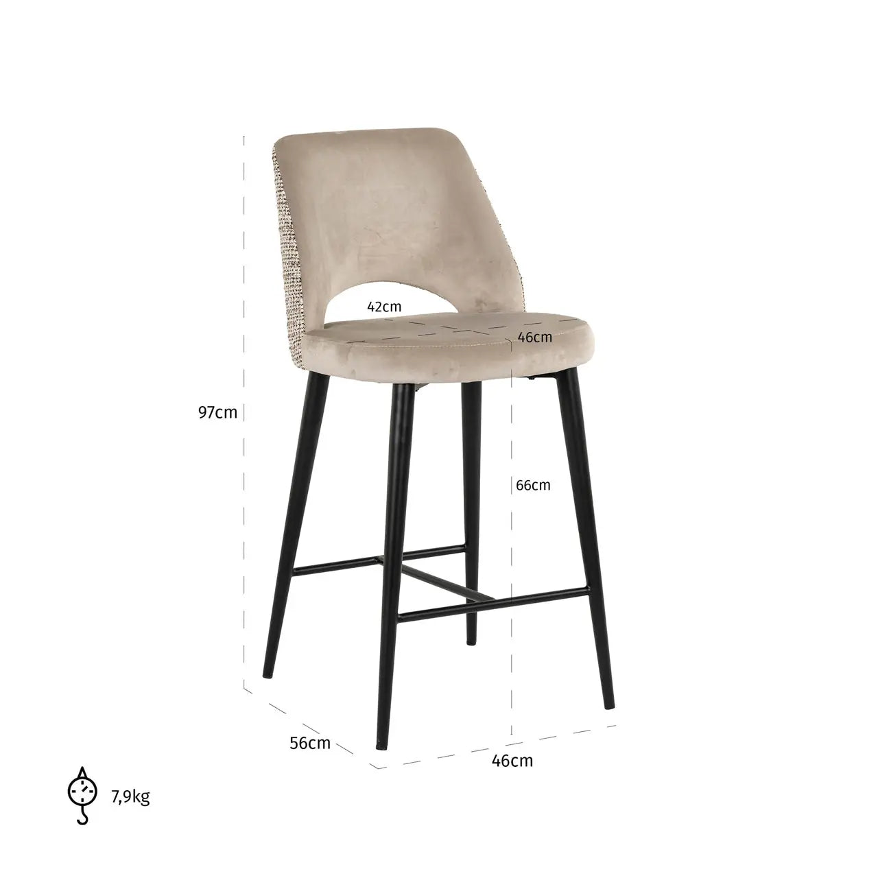 Richmond Interiors Tabitha Counter Stool in Trendy Nature   Nicholas John Interiors