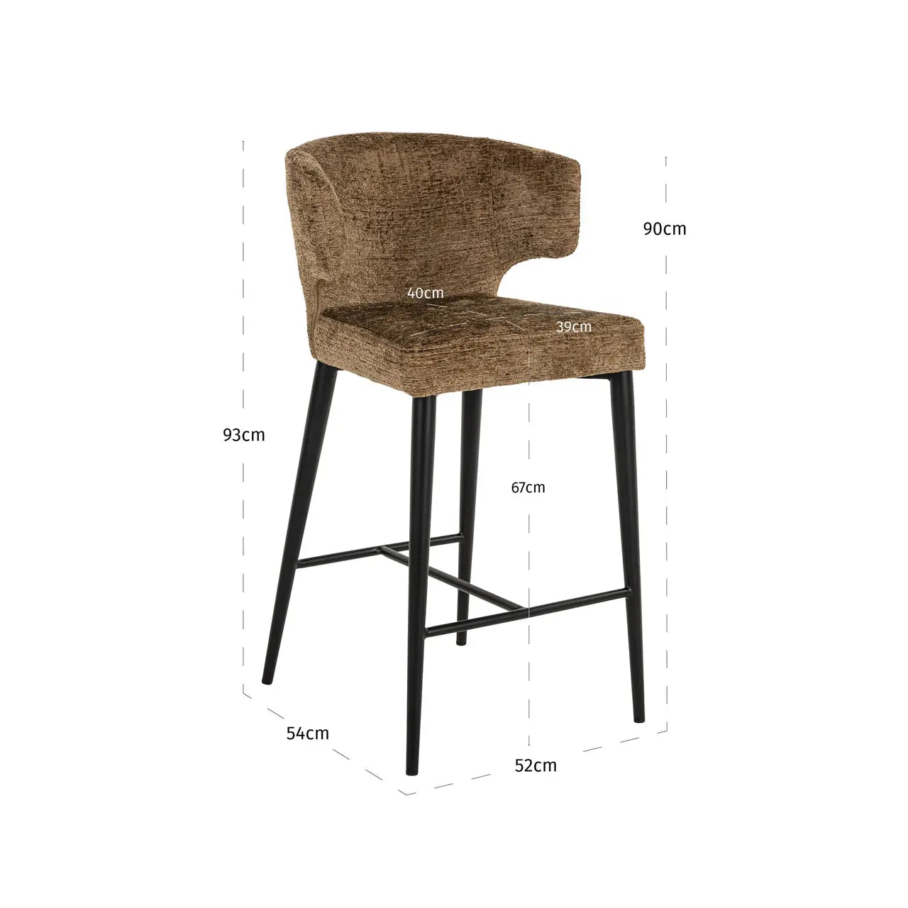 Richmond Interiors Taylor Counter Stool in Brandy Fusion  Nicholas John Interiors