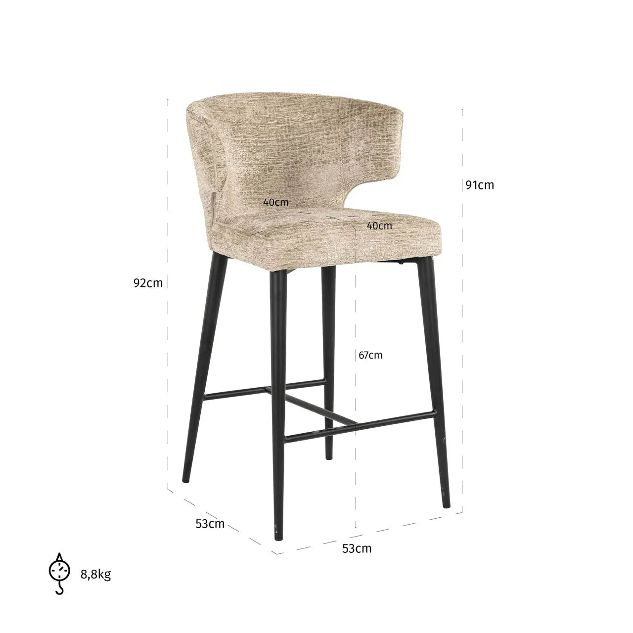 Richmond Interiors Taylor Counter Stool in Desert Fusion  Nicholas John Interiors