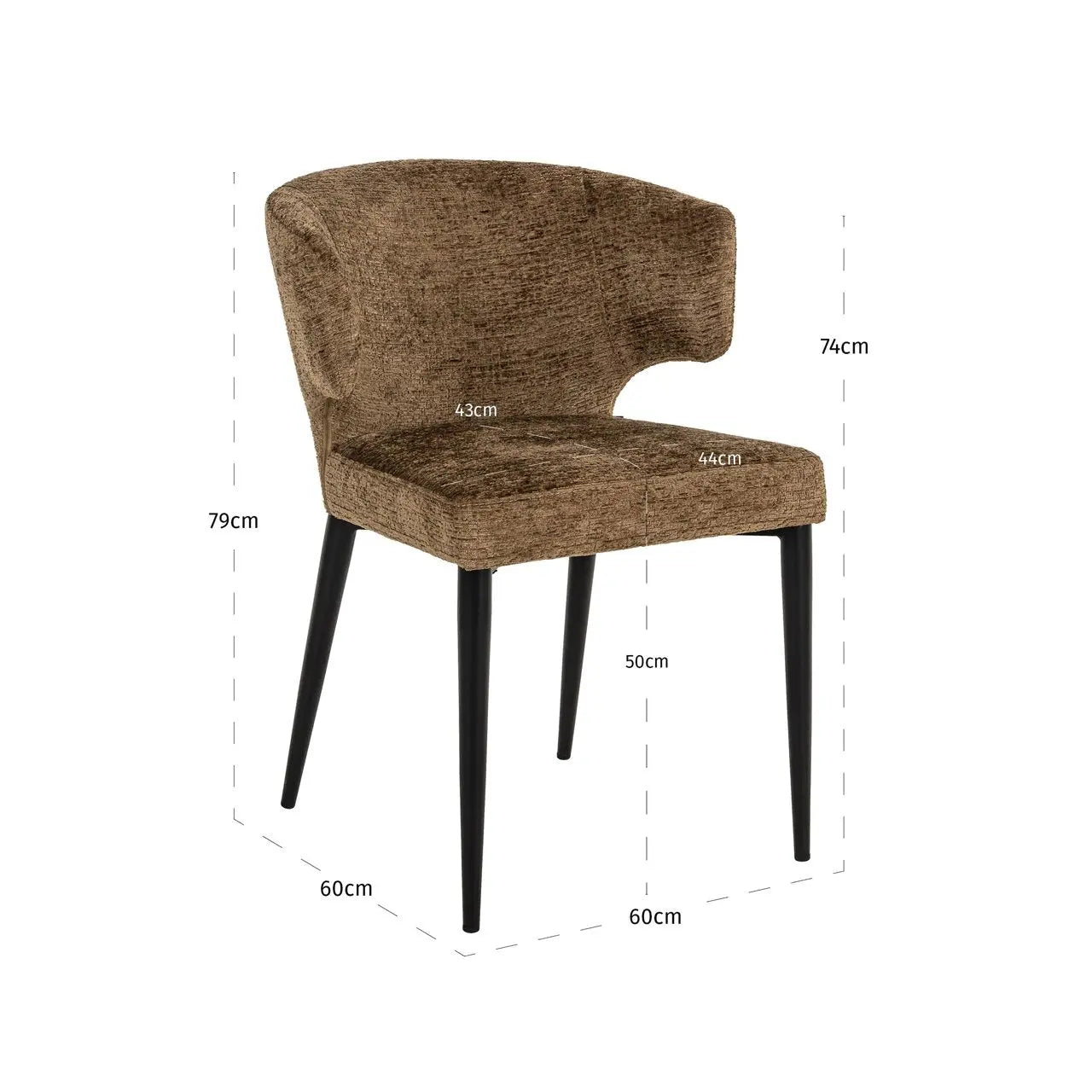Richmond Interiors Taylor Dining Chair in Brandy Fusion  Nicholas John Interiors