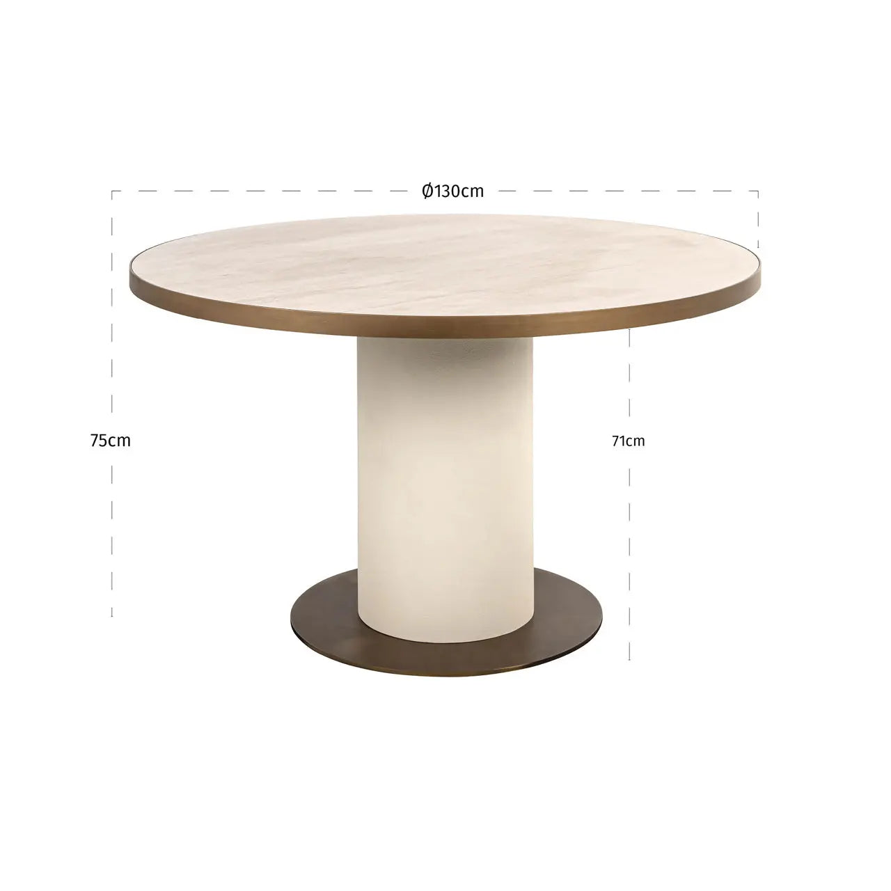 Richmond Interiors Tivoli 130cm Dining Table in White   Nicholas John Interiors