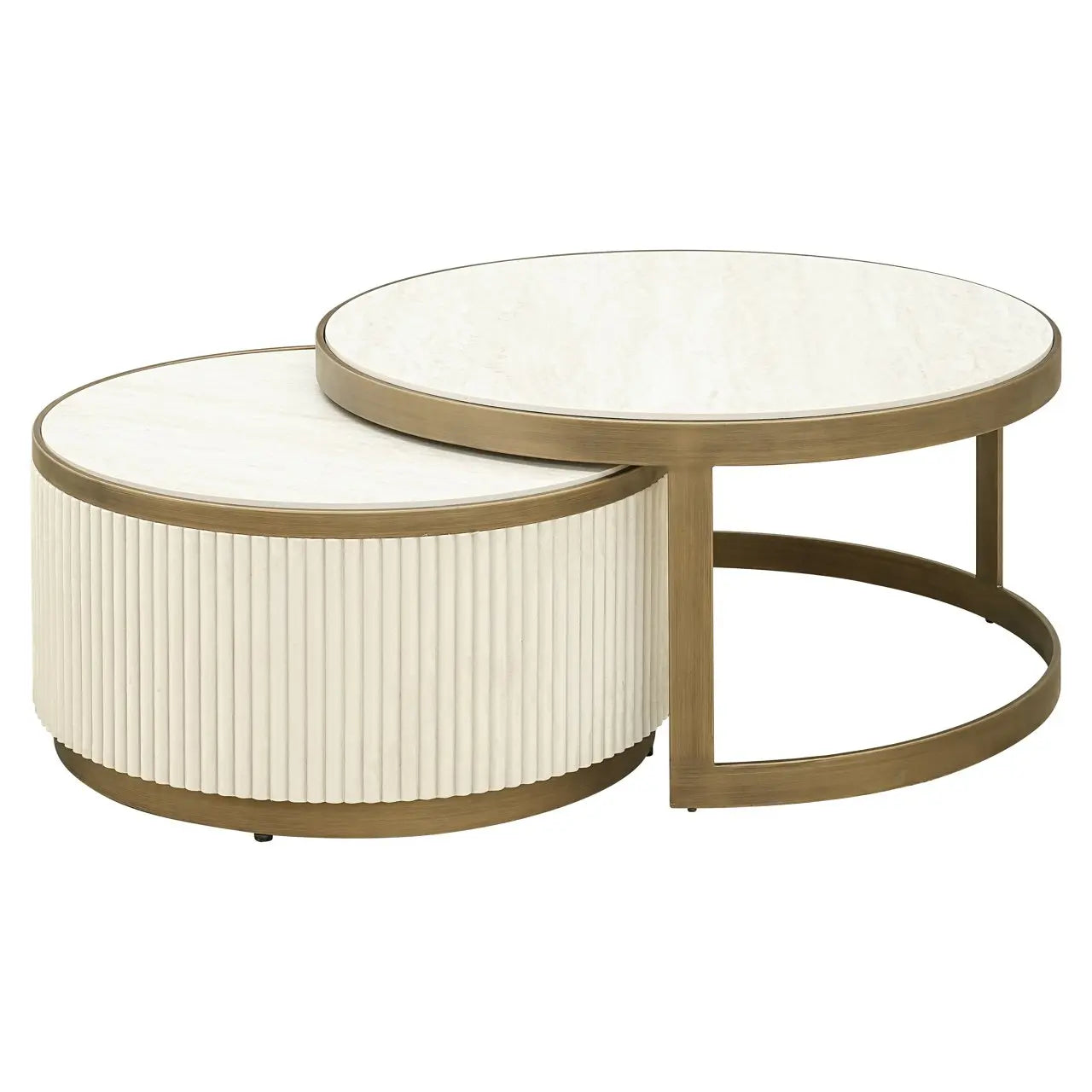 Richmond Interiors Tivoli Set of 2 Coffee Table in White   Nicholas John Interiors