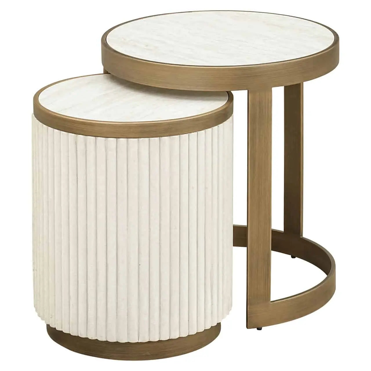Richmond Interiors Tivoli White End Table (Set of 2)   Nicholas John Interiors