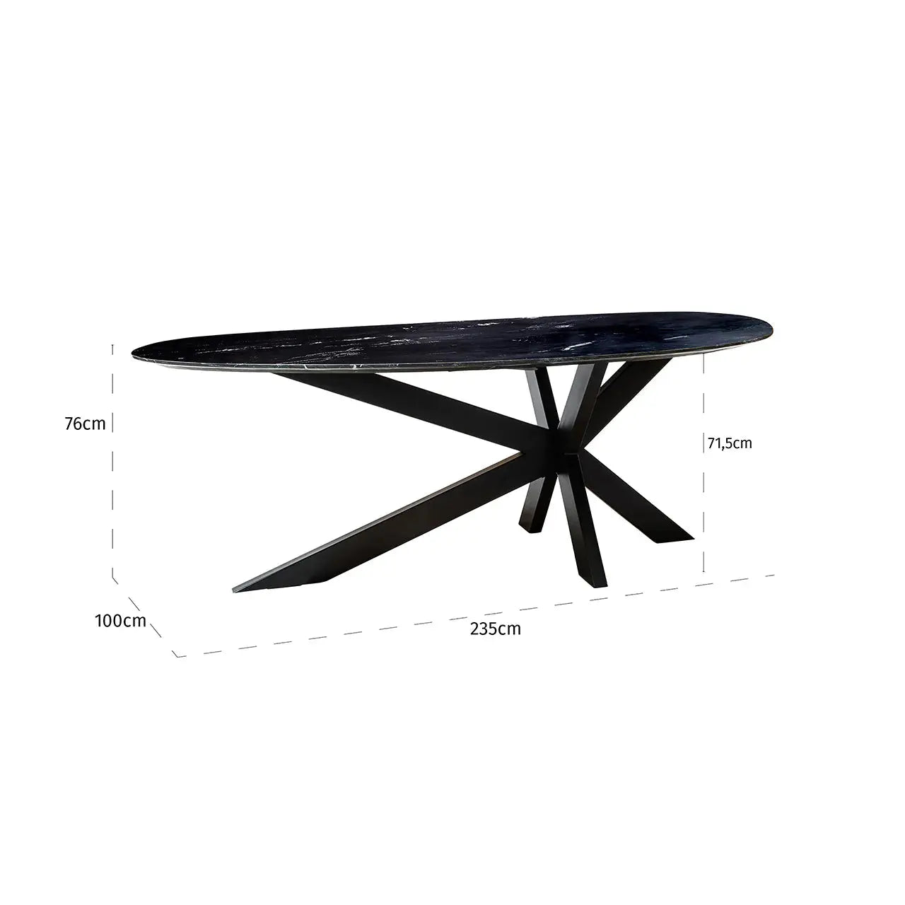Richmond Interiors Trocadero Black Dining Table   Nicholas John Interiors