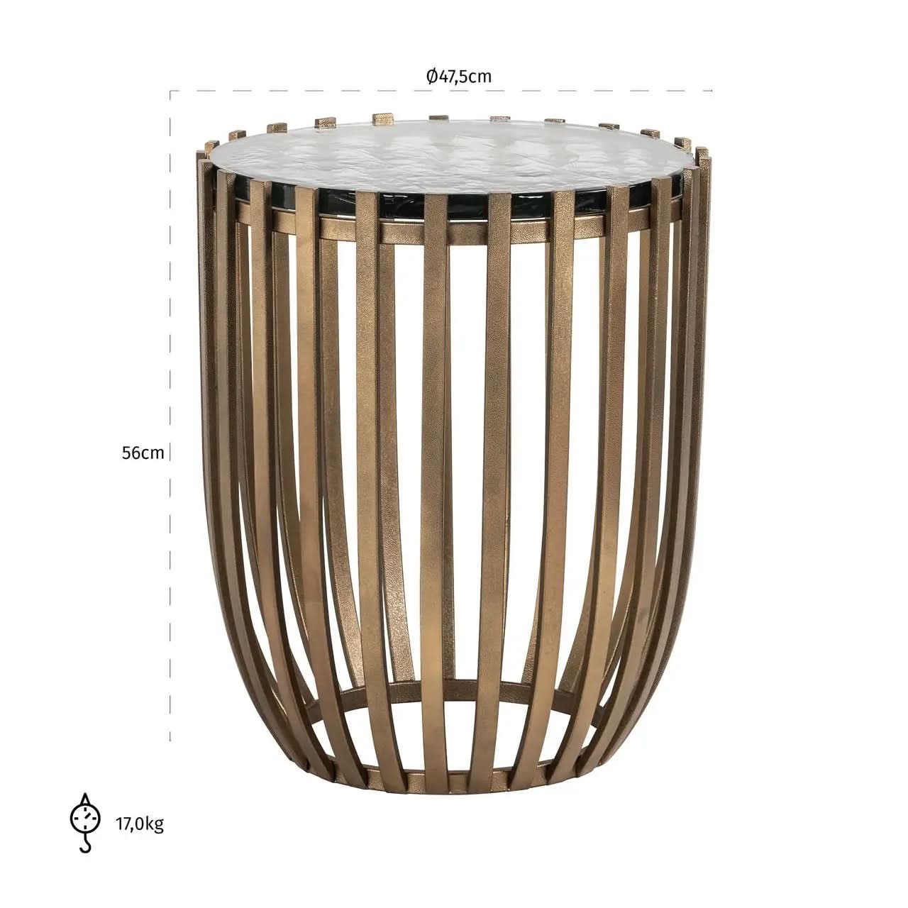 Richmond Interiors Volante Side Table in Gold   Nicholas John Interiors