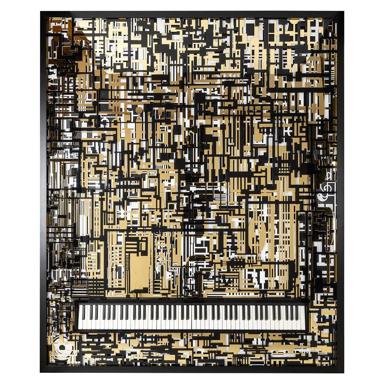 Richmond Interiors Wibi Black/Gold Wall Art   Nicholas John Interiors