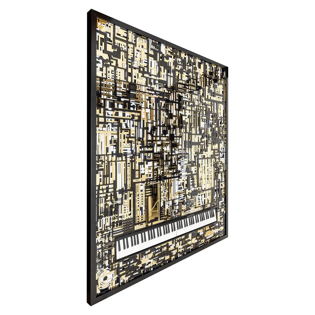 Richmond Interiors Wibi Black/Gold Wall Art   Nicholas John Interiors