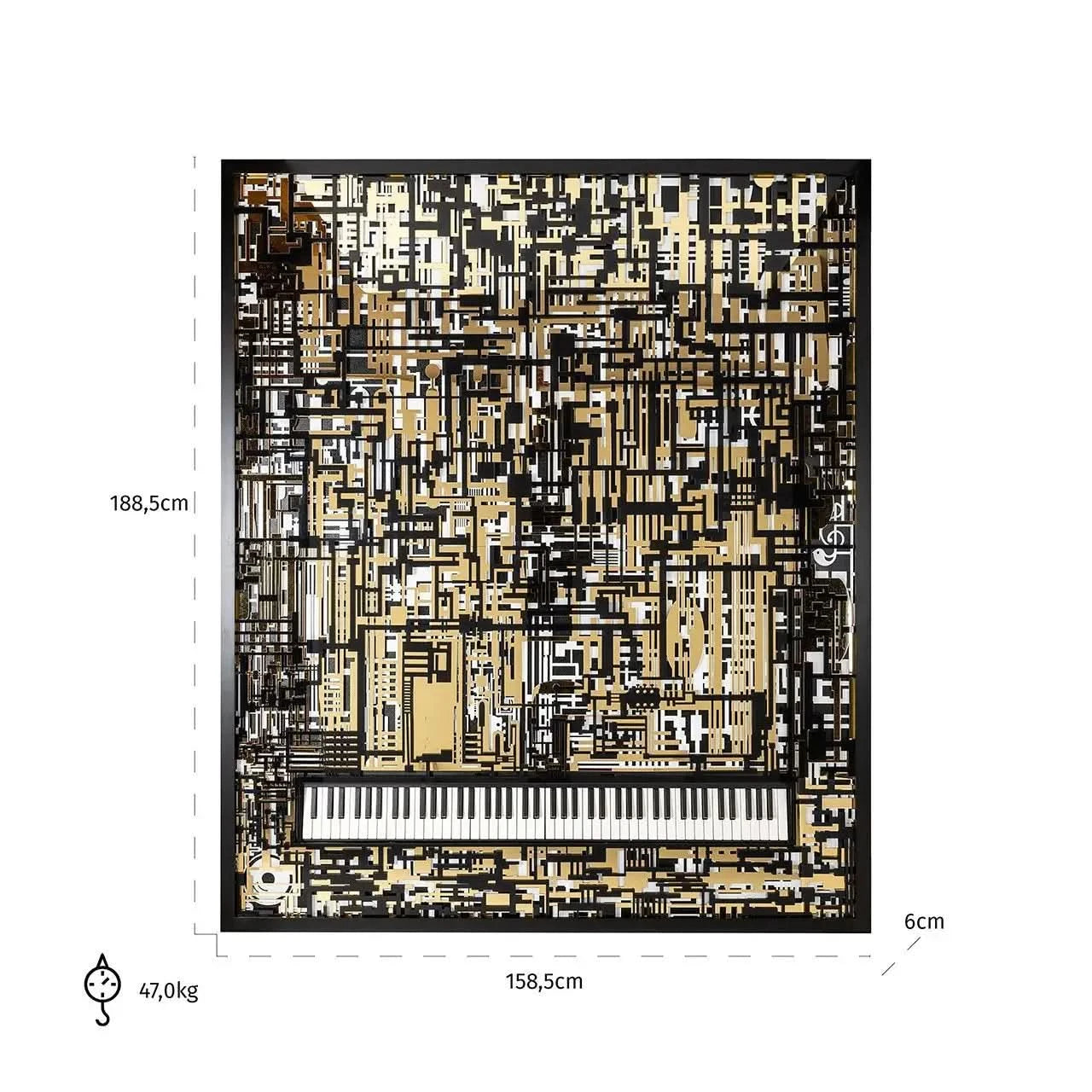 Richmond Interiors Wibi Black/Gold Wall Art   Nicholas John Interiors