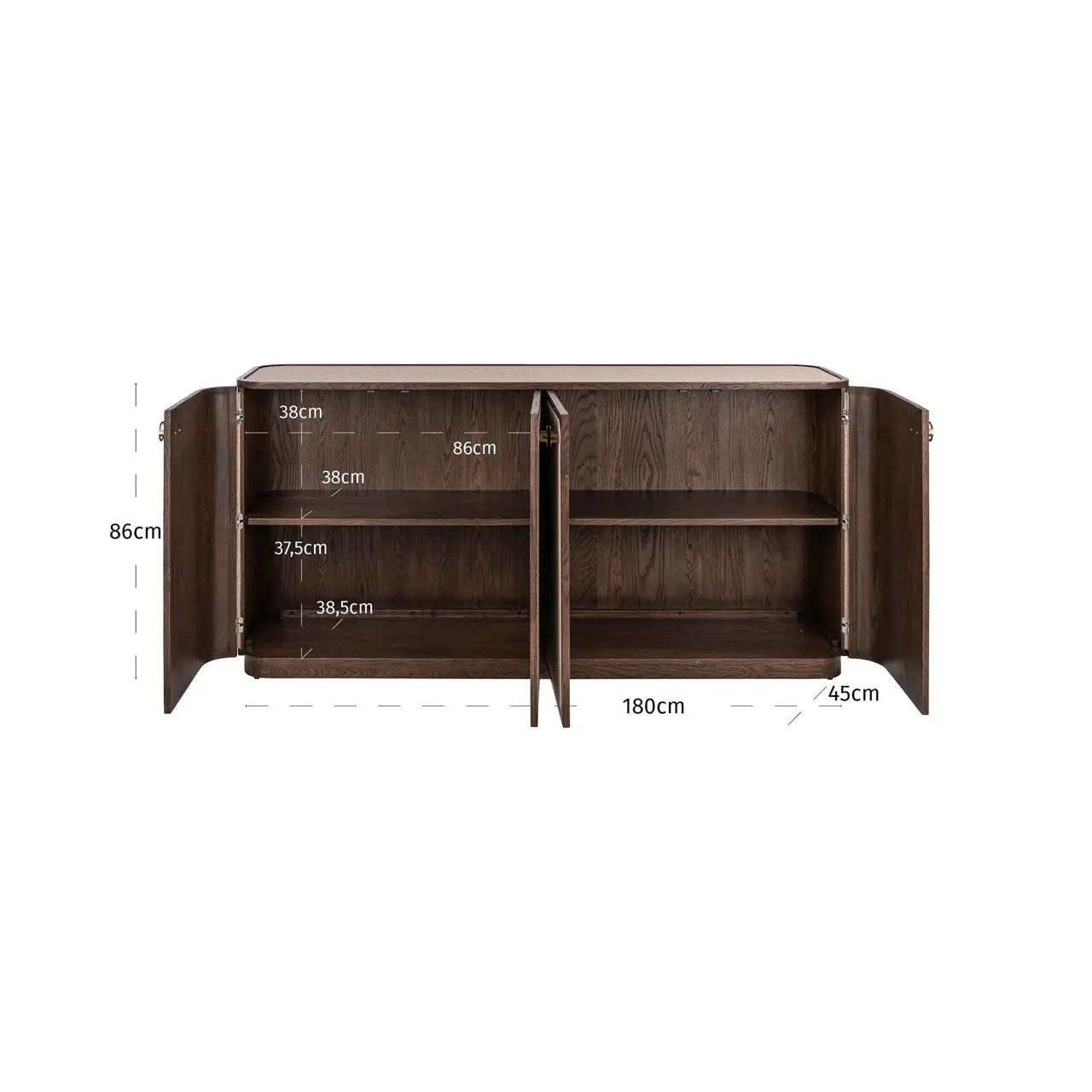 Richmond Interiors Willox Brown 4-Doors Sideboard   Nicholas John Interiors