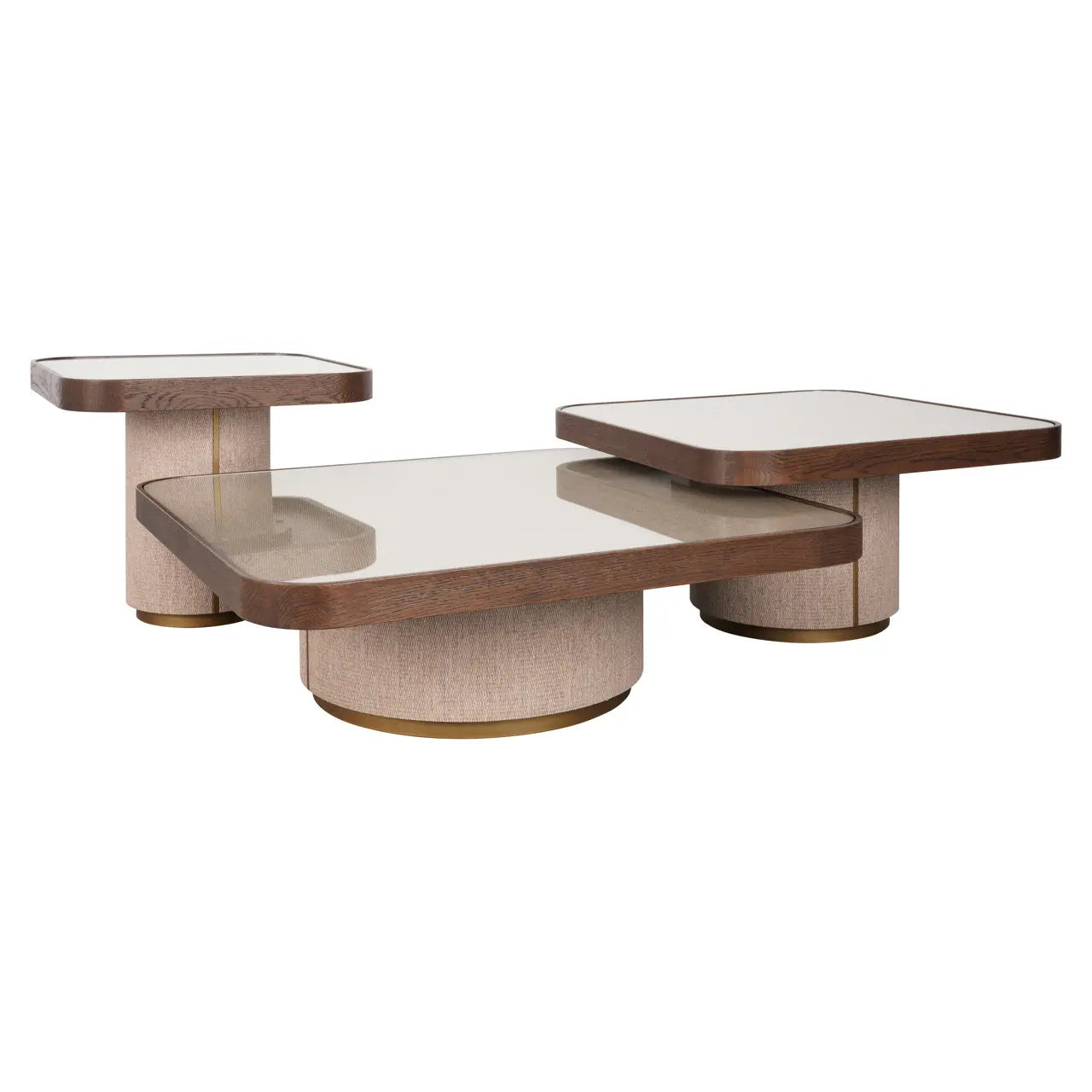 Richmond Interiors Willox Brown Including Glass Coffee Table (Set of 2)   Nicholas John Interiors