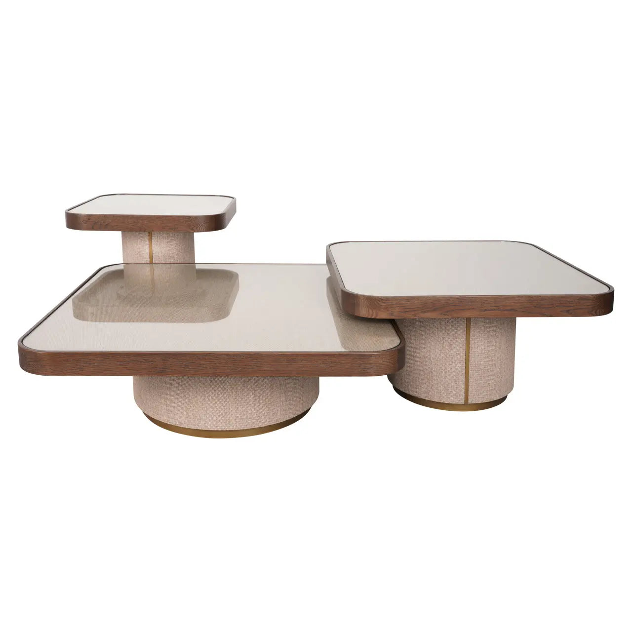 Richmond Interiors Willox Brown Including Glass Coffee Table (Set of 2)   Nicholas John Interiors