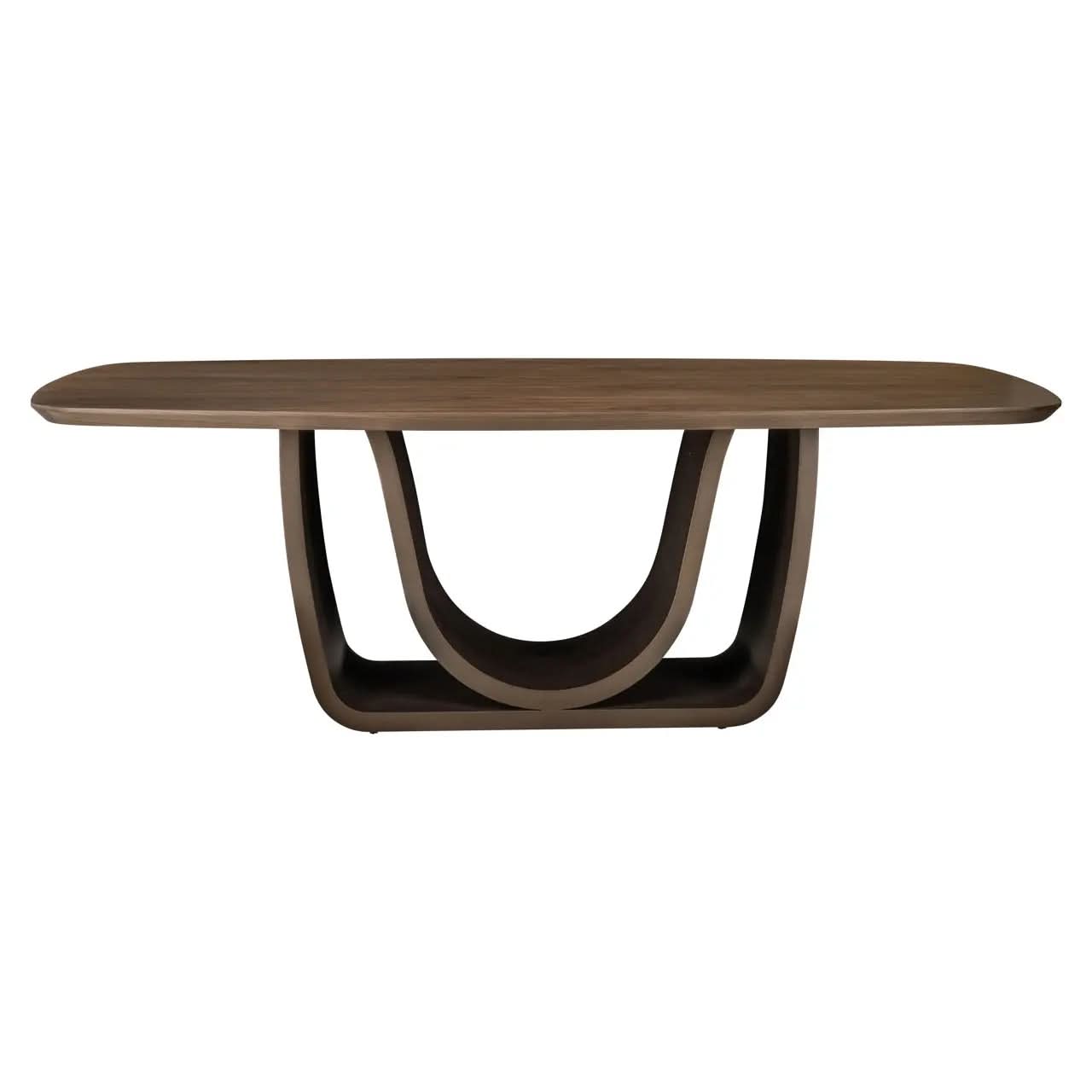 Richmond Interiors Windsor Walnut 230cm Brass Base Dining Table   Nicholas John Interiors