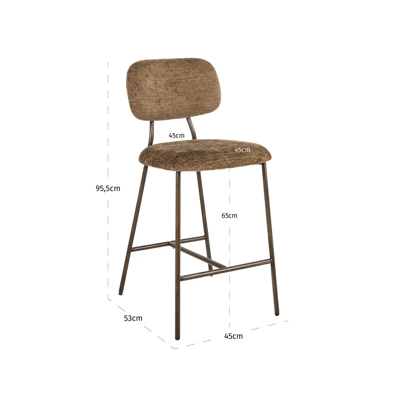 Richmond Interiors Xenia Counter Stool in Brandy Fusion (Set of 2)   Nicholas John Interiors