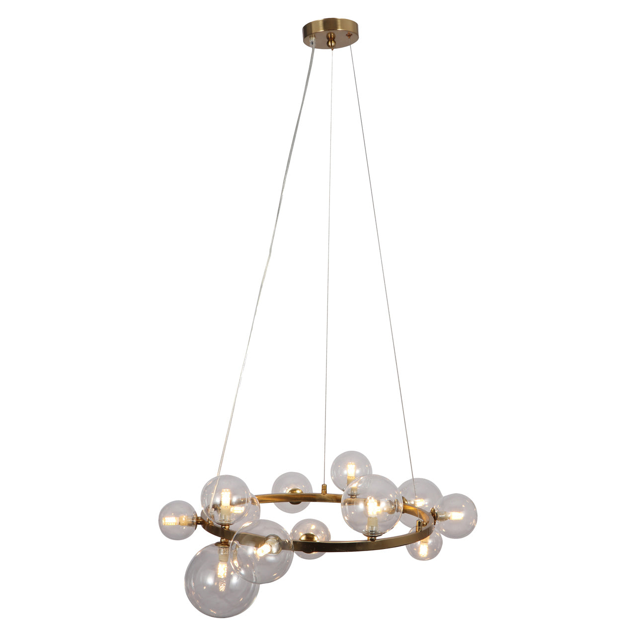 Richmond Interiors Chandelier Yosie brushed gold - Nicholas John Interiors