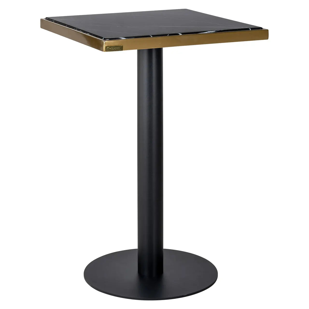 Richmond Interiors Zenza Bistro Table in Black and Gold 50x50cm  Nicholas John Interiors