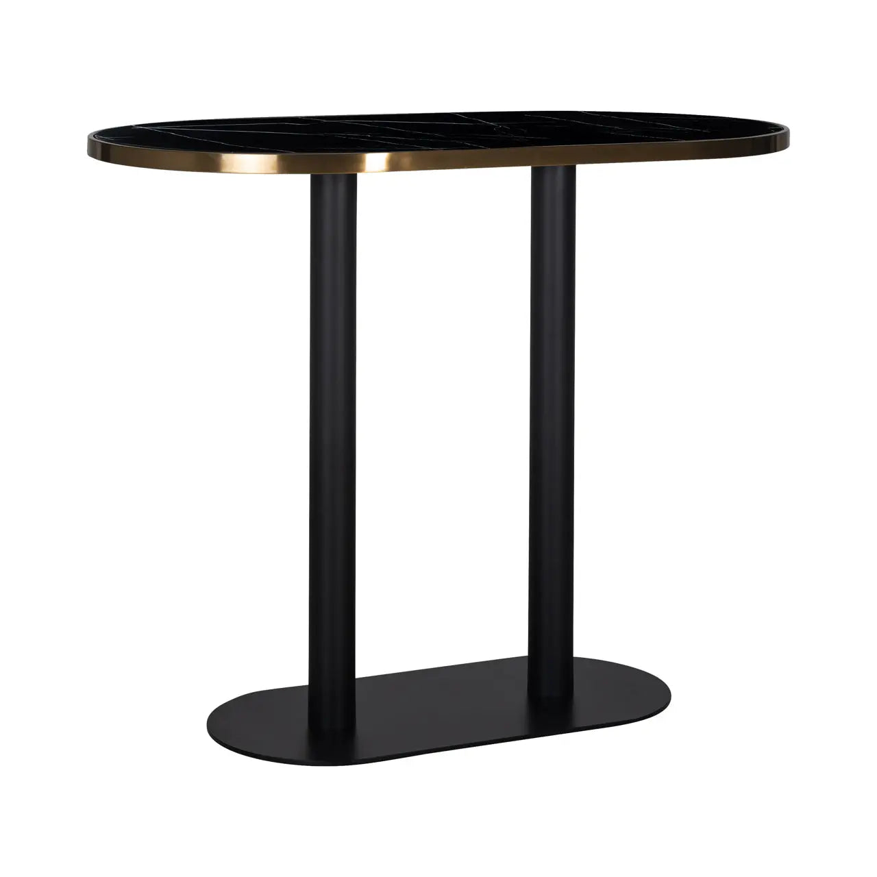 Richmond Interiors Zenza Oval Bar Table in Black  Nicholas John Interiors